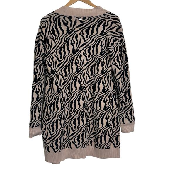Guess Los Angeles Madam Zebra Printed Tunic Length Cardigan Size Medium NEW - Picture 4 of 7